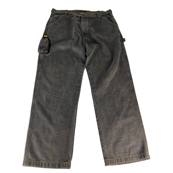 Vintage Y2K Polo Jeans Cell Phone Carpenter Denim Jeans Men 40 Gray Straight Leg - Picture 1 of 15